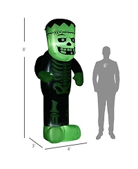 Homcom 8FT Outdoor Halloween Inflatable Skeleton Frankenstein