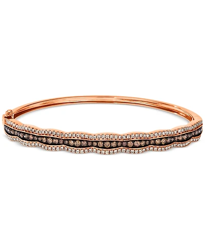Le Vian Chocolate Diamond & Nude Scalloped Bangle Bracelet (1-7/8 ct. t.w.) 14k White Gold (Also Available Rose and Yellow Gold)