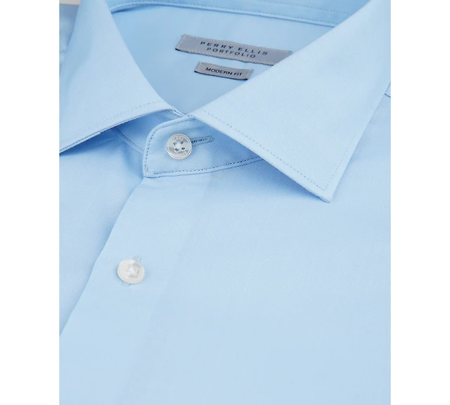 perry ellis modern fit dress shirt Tech + Stretch Cotton Blend Dress Shirt – Perry Ellis main image 1