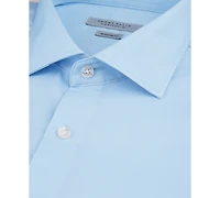 Perry Ellis Men's Modern-Fit Lux Twill Solid Dress Shirt