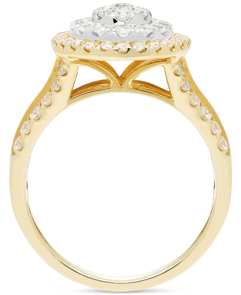 Diamond Oval Halo Engagement Ring (1 ct. t.w.) in 14k Two-Tone Gold