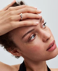 Pandora Sterling Silver Timeless Duo Treated Freshwater Cultured Pearls Ring