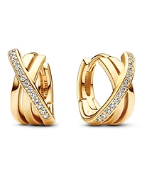 Pandora Crossover Pave Hoop Earrings