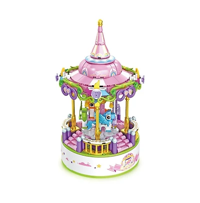 Contixo Carousel Building Block Set With Music Box - 488 Pcs
