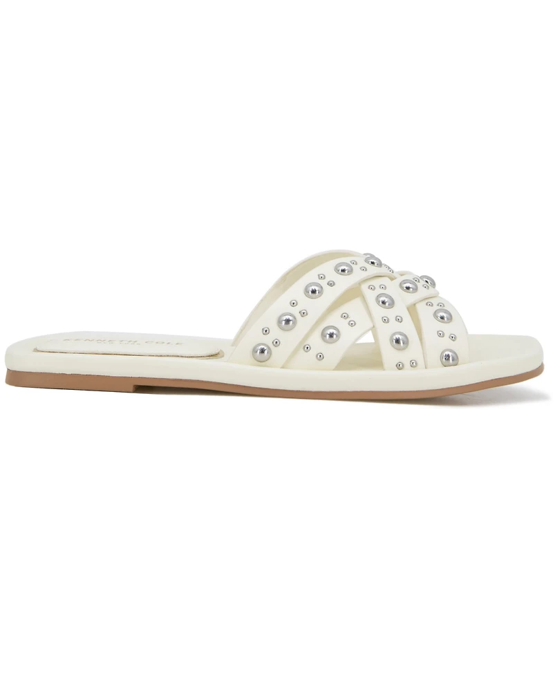 Kenneth Cole New York Women's Jula Stud Slip On Flat Sandals