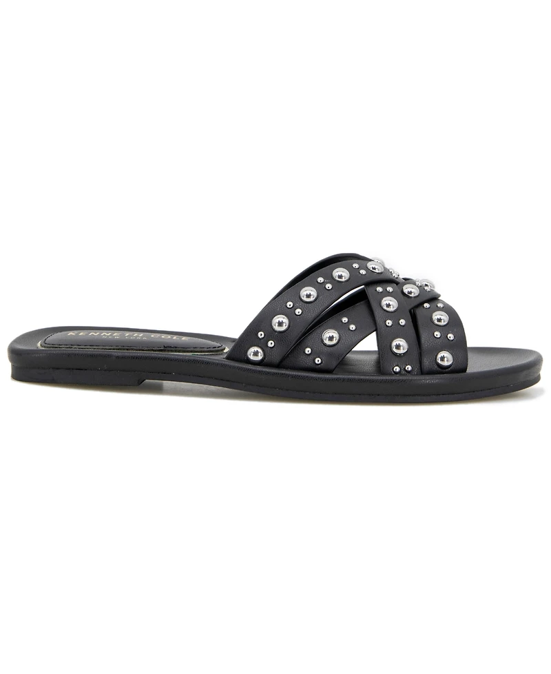 Kenneth Cole New York Women's Jula Stud Slip On Flat Sandals