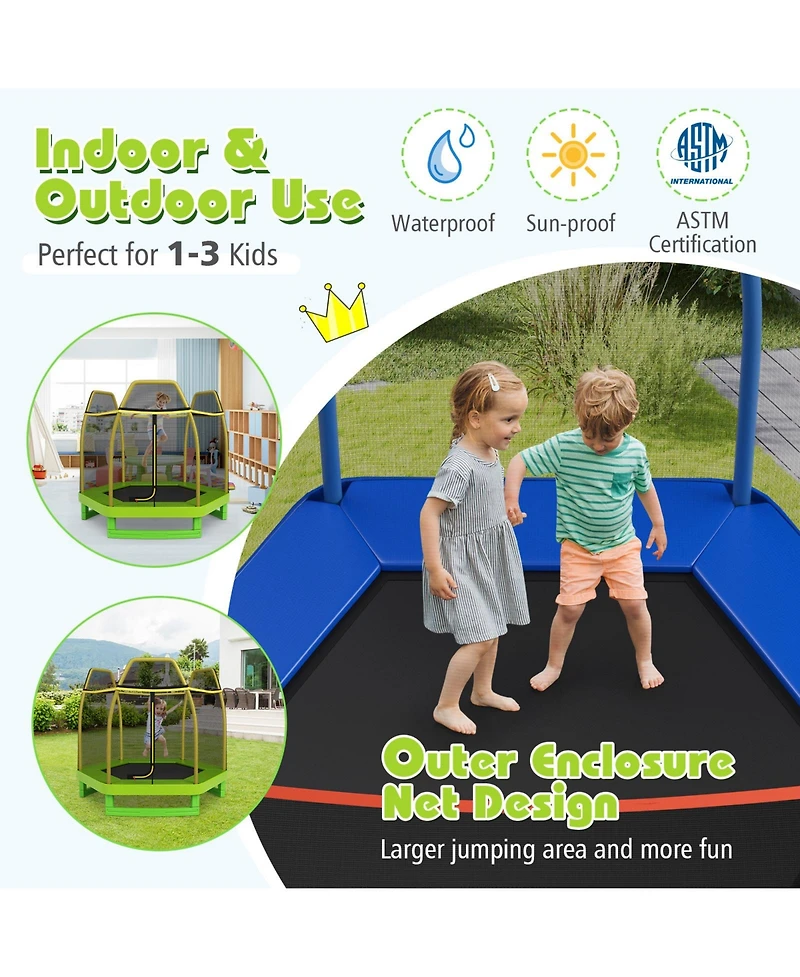 Inolait 7 Feet Kids Recreational Bounce Jumper Trampoline