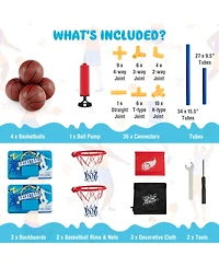 Sugift Kids Arcade Basketball Game Set with 4 Basketballs and Ball Pump
