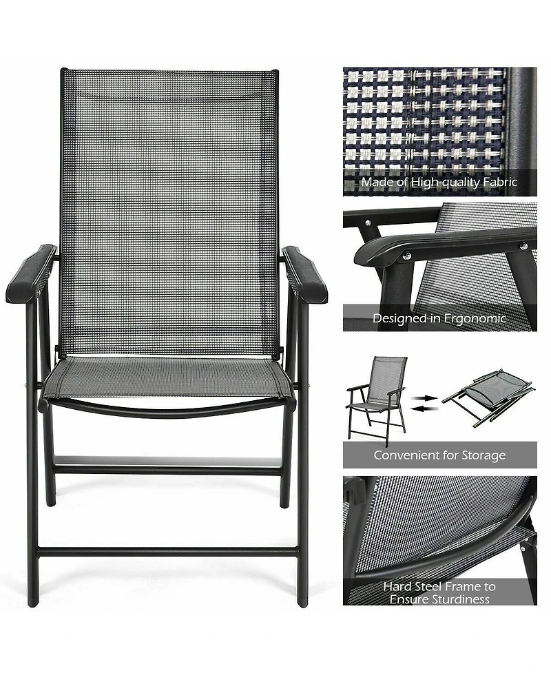 Sugift Set of 2 Outdoor Patio Folding Chairs
