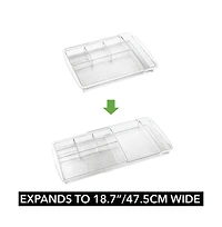 mDesign Expandable Makeup Organizer Tray for Bathroom Drawers - Clear
