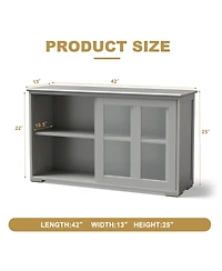 Antique Stackable Kitchen Storage Sideboard with Height Adjustable Shelf