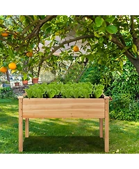 Wooden Raised Vegetable Garden Bed Elevated Grow Vegetable Planter