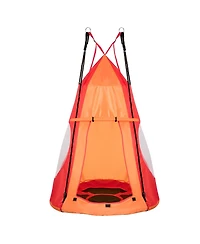 Sugift Kids 2-in-1 40 Inch Hanging Chair Detachable Swing Tent