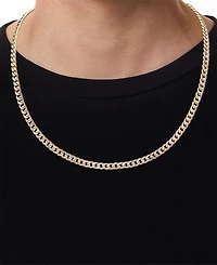 Double-Sided Cuban Link 22" Chain Necklace in 10k Two-Tone Gold