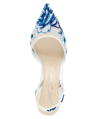 Betsey Johnson Women's Patch Mesh Embroidered Evening Pumps