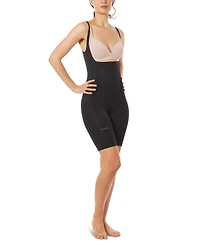 MeMoi Women's Braless Sculpted Shapewear Bodysuit with Thigh Shaper