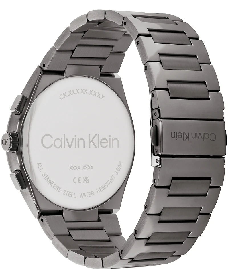 Calvin Klein Men's Distinguish Gray Stainless Steel Bracelet Watch 44mm