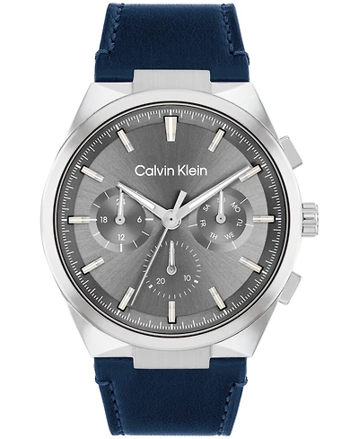 Calvin Klein Men's Distinguish Leather Strap Watch 44mm