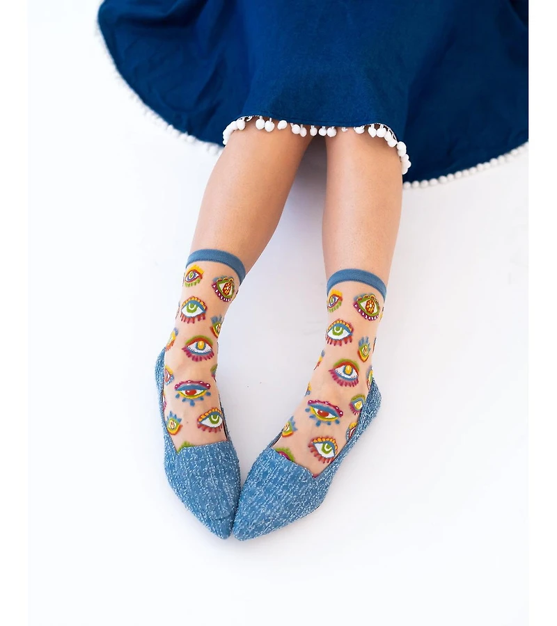 Sock Candy Women's Evil Eye Sheer Sock