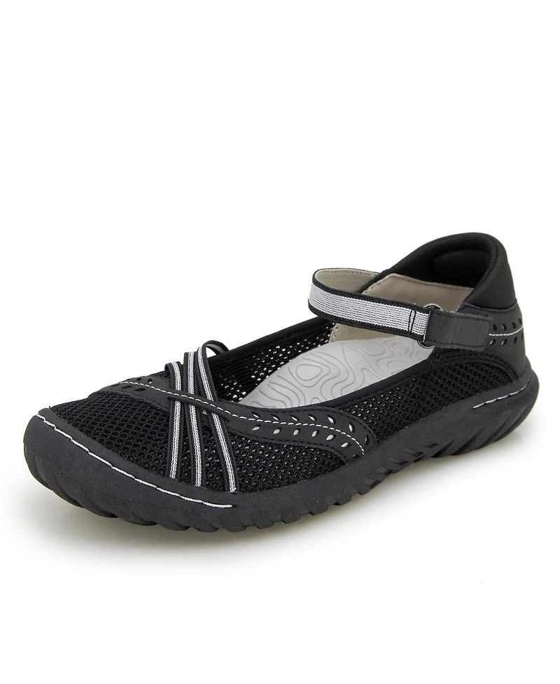 Jbu Women's Maya Breathable Hook and Loop Shoe