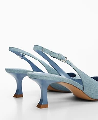 Mango Women's High-Heeled Denim Shoes