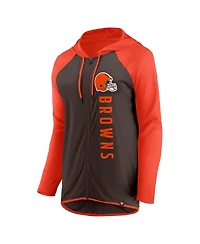 Women's Fanatics Brown, Orange Cleveland Browns Forever Fan Full-Zip Hoodie