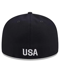 Men's New Era Navy Usmnt Text 59FIFTY Fitted Hat