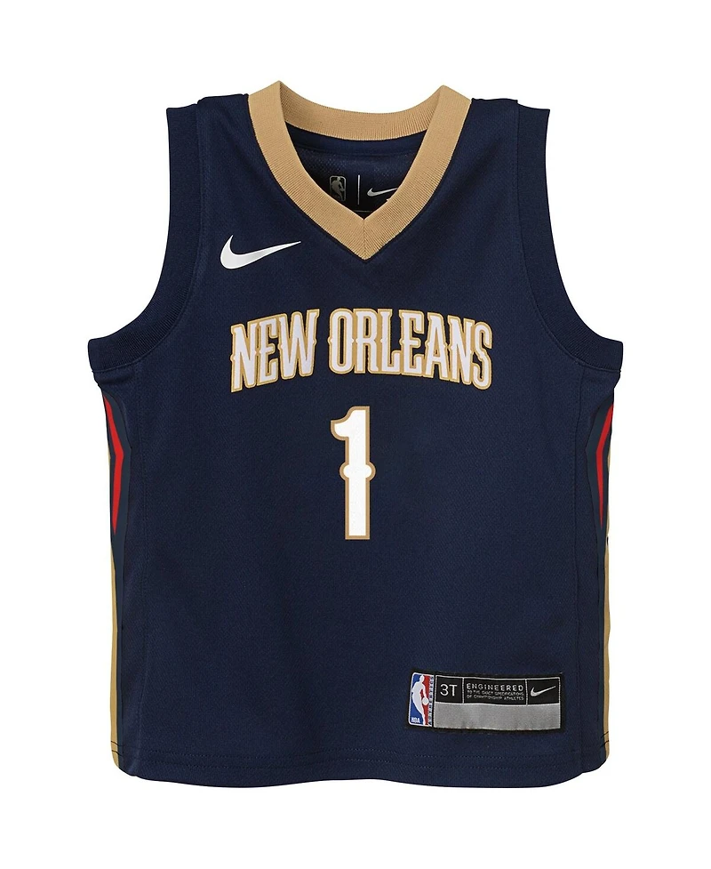 Toddler Boys and Girls Nike Zion Williamson Navy New Orleans Pelicans Swingman Player Jersey - Icon Edition