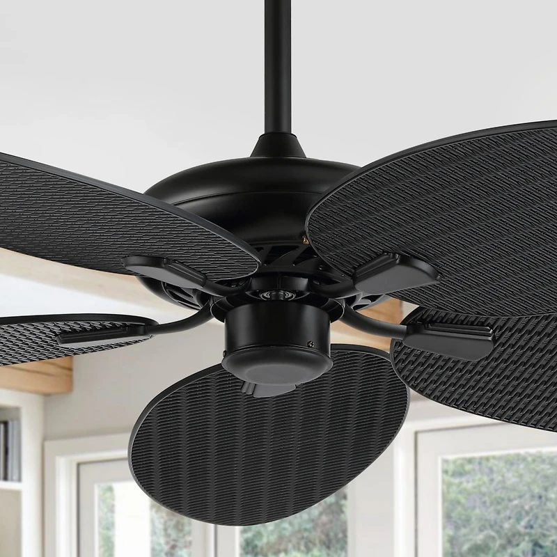 Jonathan Y Raffles Bohemian Industrial Iron/Plastic Palm Blade Ceiling Fan