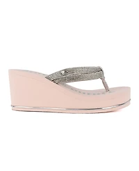 Juicy Couture Women's Unwind Rhinestone Platform Wedge Sandals