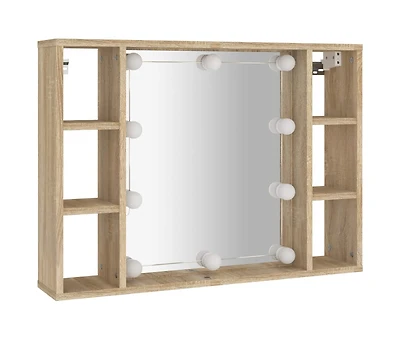 Mirror Cabinet with Led Sonoma Oak 29.9"x5.9"x21.7"