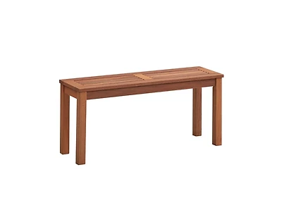 2-Seater Patio Backless Dining Bench with Breathable Slatted Seat