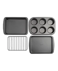 Good Cook 4 Piece Nonstick Steel Toaster Oven Set with Sheet Pan, Rack, Cake Pan, and Muffin Pan