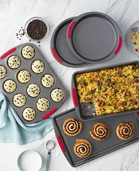 Good Cook Mega grip 5 Piece Nonstick Steel Bakeware Set with Cookie Sheet, Roast Pan, 2 Cake Pans, and Muffin Pan