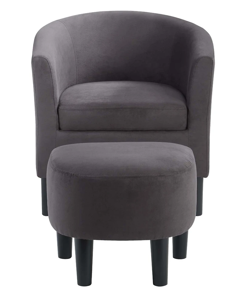 Convenience Concepts 26.25" Microfiber Churchill Accent Chair with Ottoman