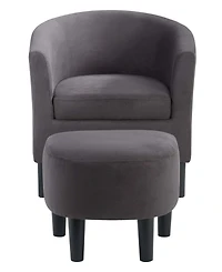 Convenience Concepts 26.25" Microfiber Churchill Accent Chair with Ottoman