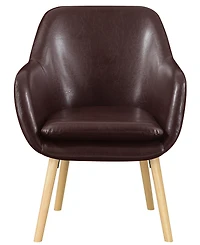 Convenience Concepts 25.25" Faux Leather Charlotte Wingback Upholstered Accent Armchair