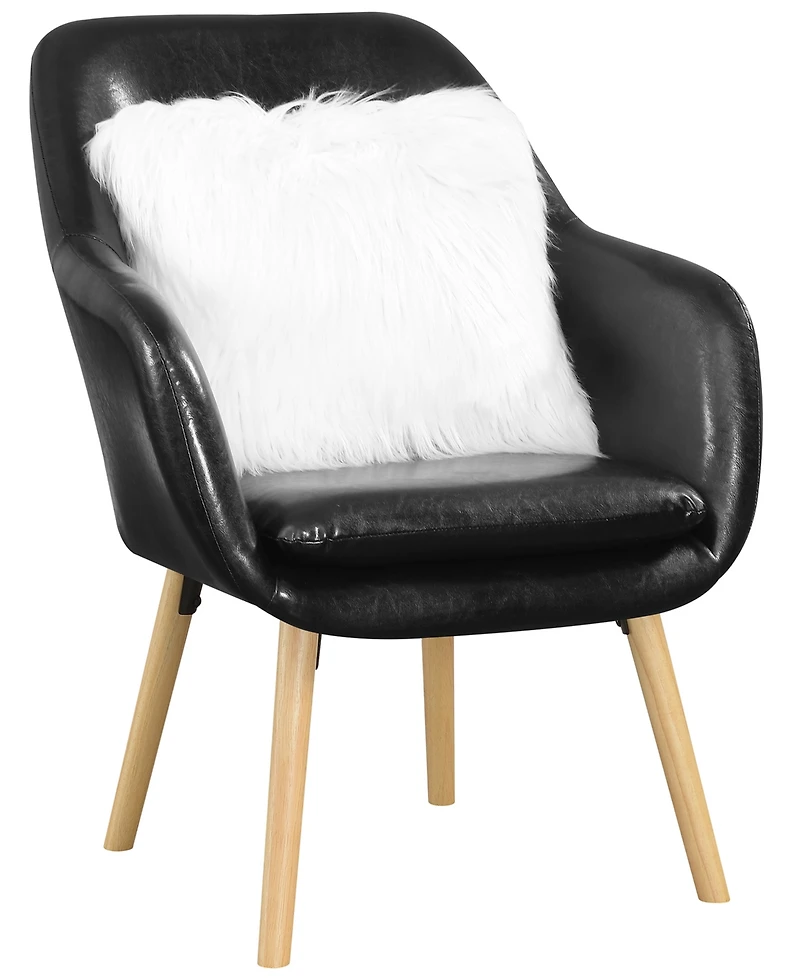 Convenience Concepts 25.25" Faux Leather Charlotte Wingback Upholstered Accent Armchair