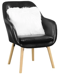 Convenience Concepts 25.25" Faux Leather Charlotte Wingback Upholstered Accent Armchair