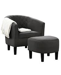 Convenience Concepts 27.75" Microfiber Roosevelt Accent Chair with Ottoman