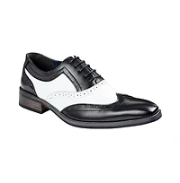 Gino Vitale Men's Two Tone Wing Tip Oxford Dress Shoes