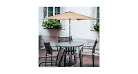 9ft Patio Umbrella Market Steel Tilt W/ Crank Outdoor Yard Garden