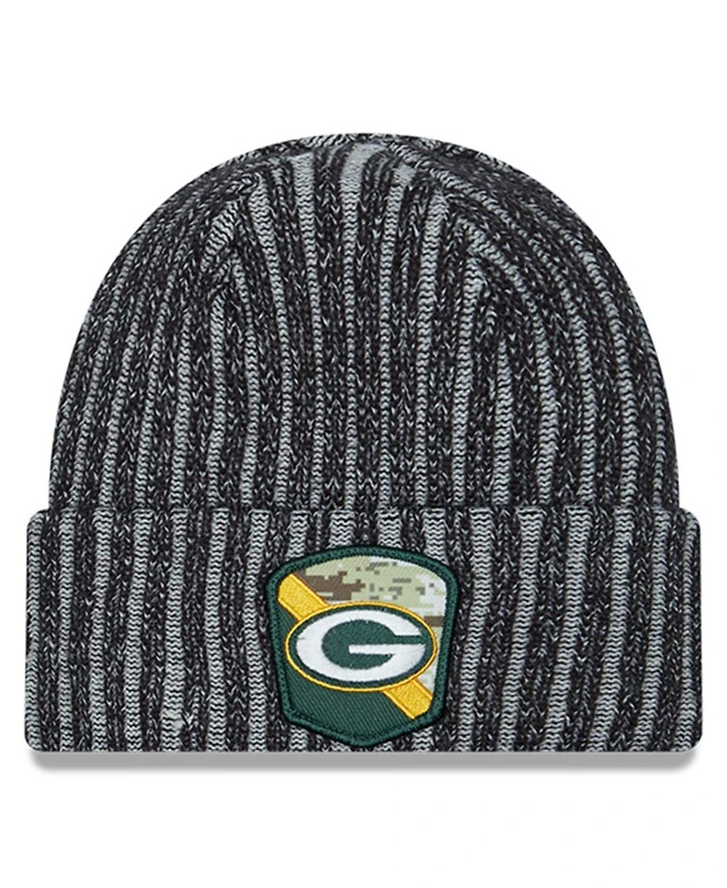 Men's New Era Black Green Bay Packers 2023 Salute To Service Cuffed Knit Hat