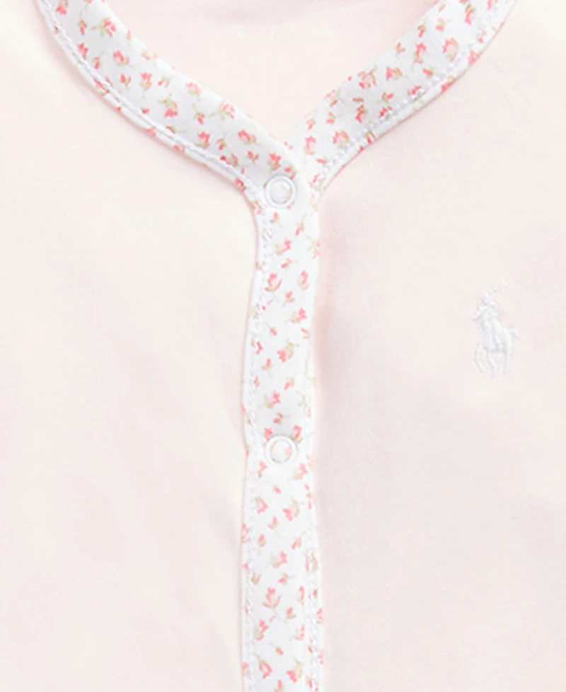 Polo Ralph Lauren Baby Girls Cotton Floral Trim Coverall