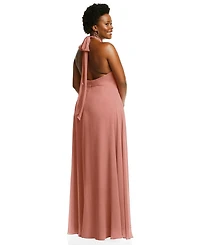 After Six Plus High Neck Halter Backless Maxi Dress