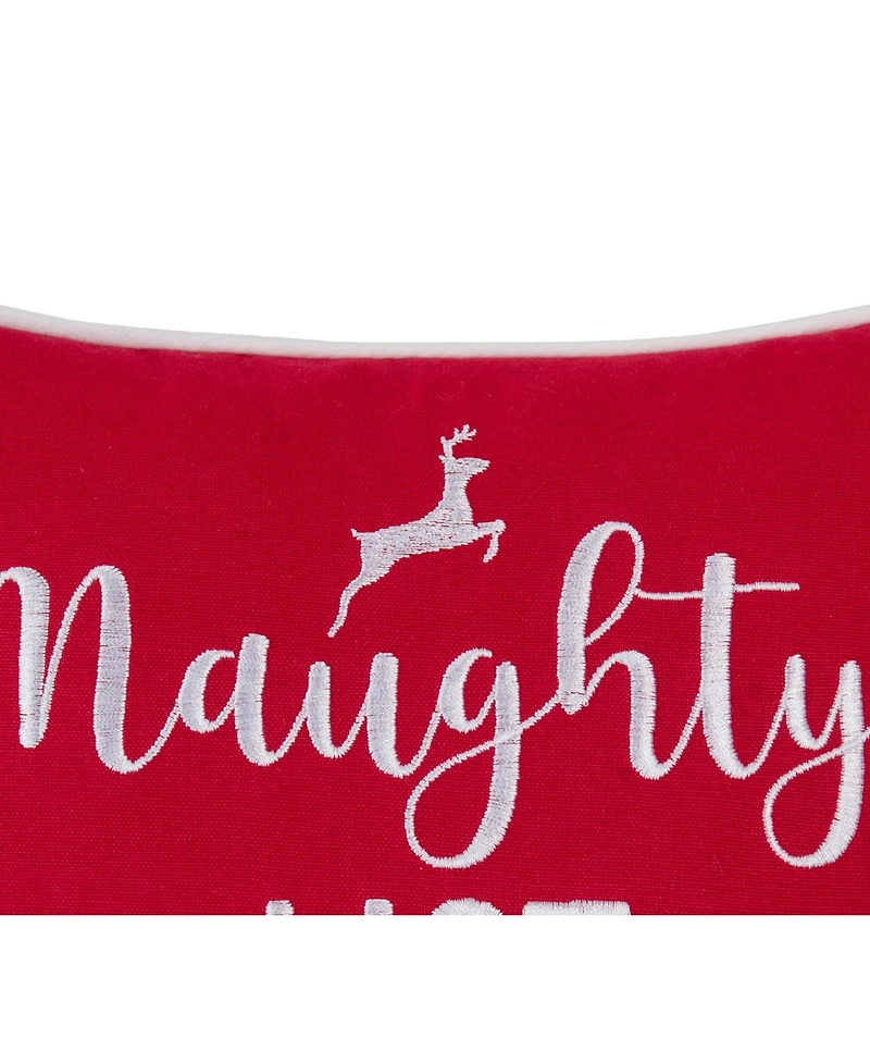 "Naughty List Legend" Small Christmas Accent Pillow, 10" x 10"