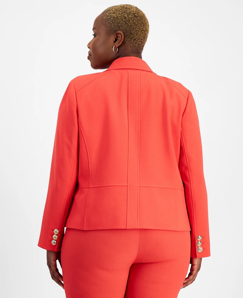 Tahari Asl Plus Faux Double-Breasted Blazer