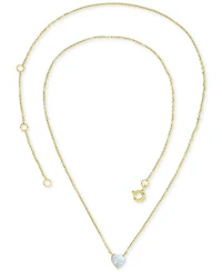 Lab-Grown Opal Solitaire Heart 18" Pendant Necklace (5/8 ct. t.w.)