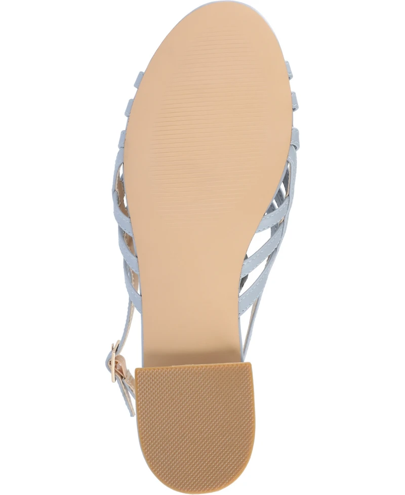 Journee Collection Women's Cassandra Woven Slingback Flat Sandals