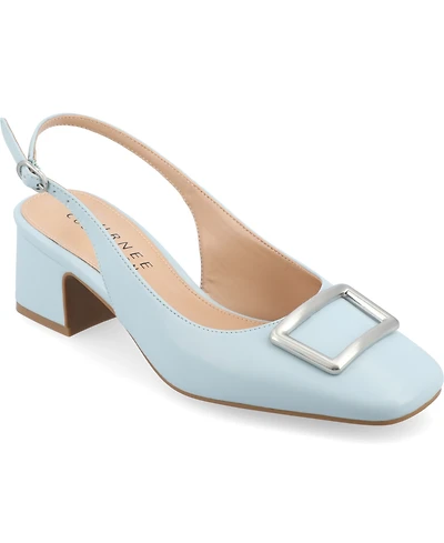 Journee Collection Women's Everlee Slingback Square Toe Pumps